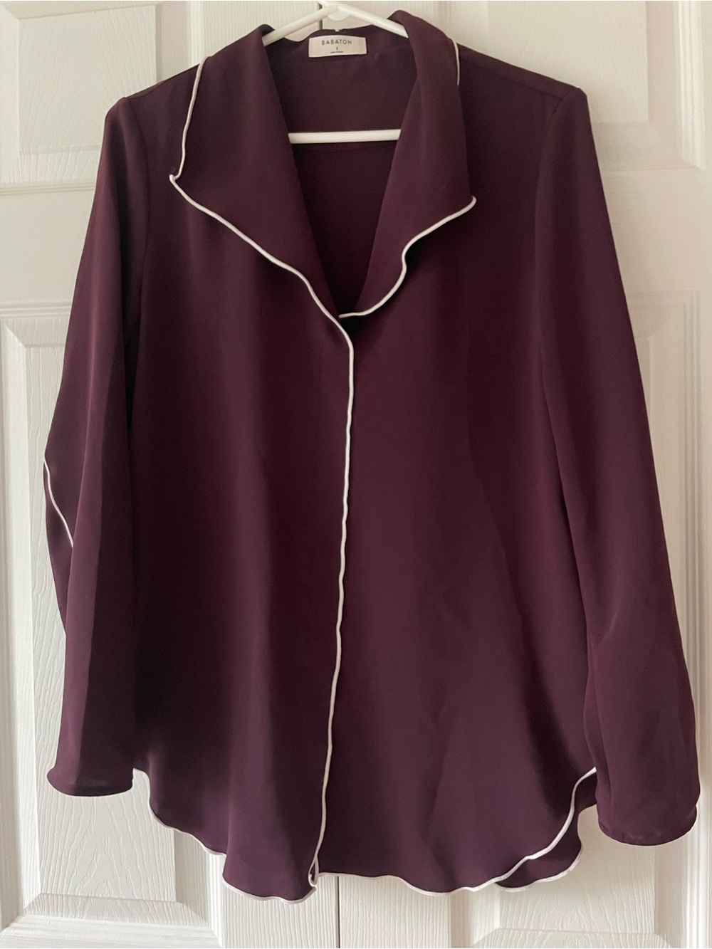 Aritzia Babaton Rena Blouse, Size S, Plum Purple